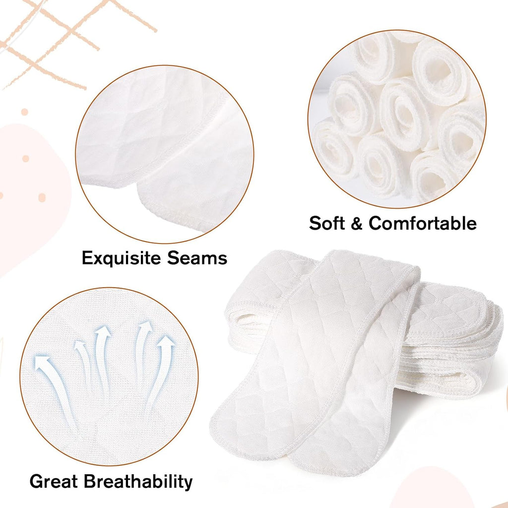 10 Pcs Cotton Bra Liners, 3 Layer Washable Bra Sweat Liners Reusable under Breast Sweat Pads for Women Absorb Sweating, 18X3 Inch