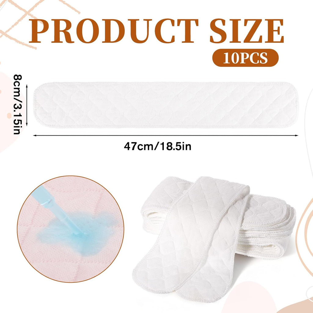 10 Pcs Cotton Bra Liners, 3 Layer Washable Bra Sweat Liners Reusable under Breast Sweat Pads for Women Absorb Sweating, 18X3 Inch